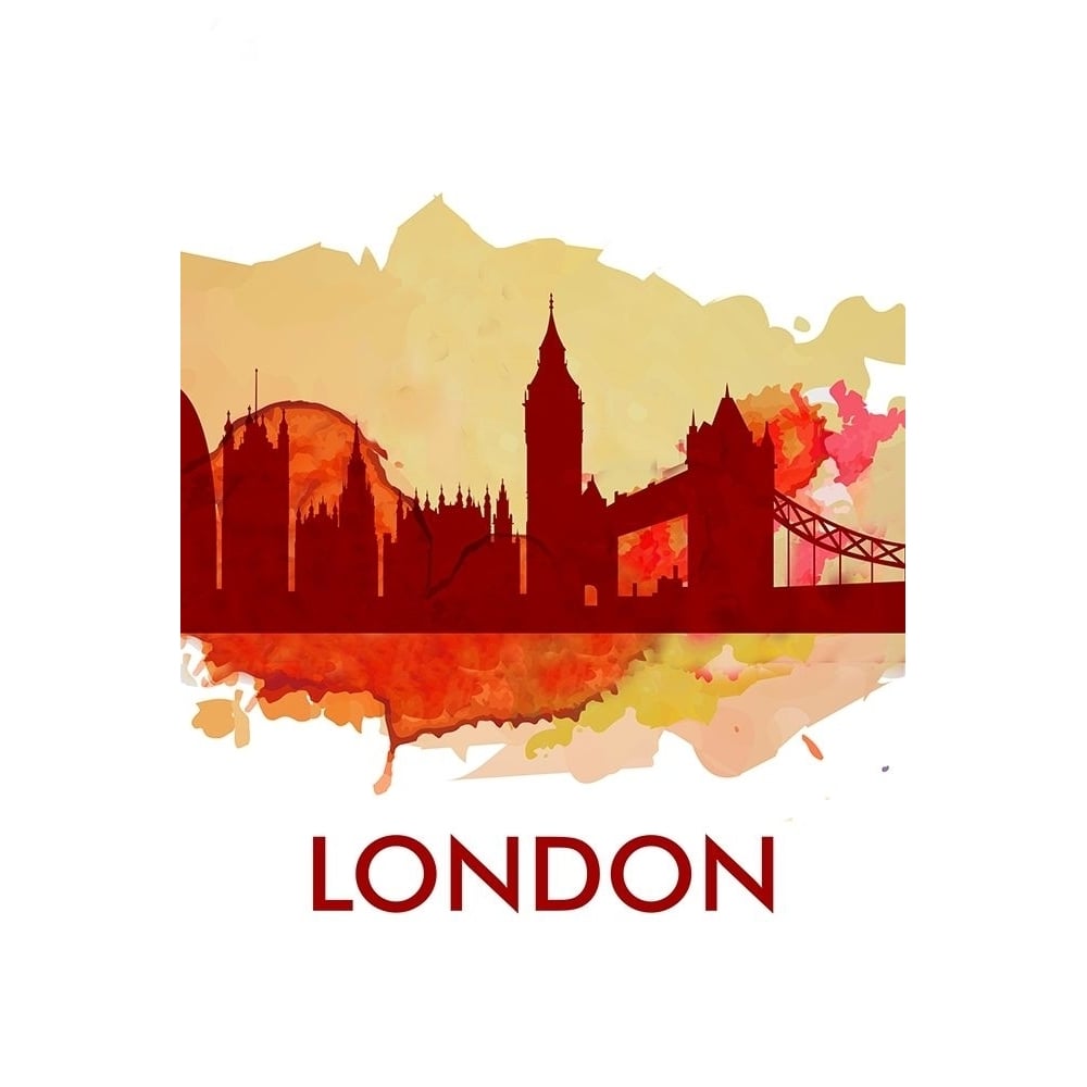 PAINT SPLASH SILHOUETTE OF LONDON Poster Print by Atelier B Art Studio Atelier B Art Studio-VARPDXBEGCIT92 Image 1