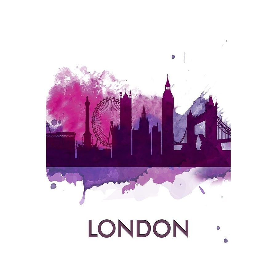 PURPLE SILHOUETTE OF LONDON Poster Print by Atelier B Art Studio Atelier B Art Studio-VARPDXBEGCIT93 Image 1