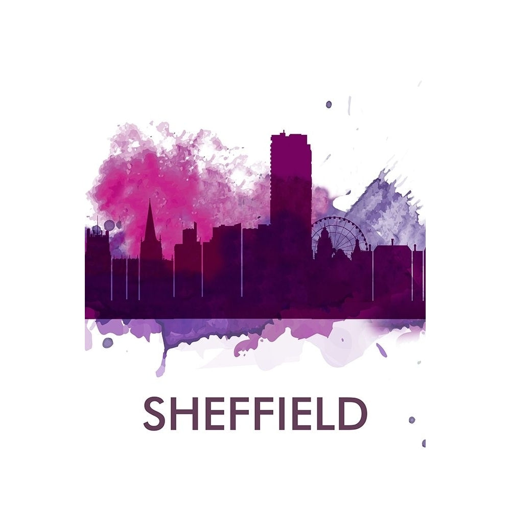 SHEFFIELD CITY COLOR SPLASH SILHOUETTE Poster Print by Atelier B Art Studio Atelier B Art Studio-VARPDXBEGCIT91 Image 1