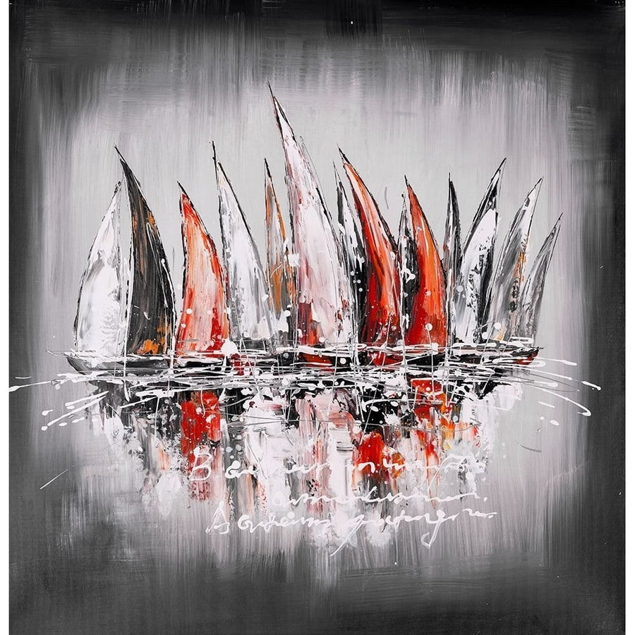 Sailboats with paint splash by Atelier B Art Studio-VARPDXBEGCOA16 Image 1