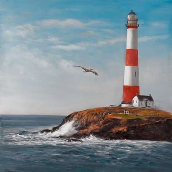 Lighthouse at the Edge of the Sea Poster Print by Atelier B Art Studio-VARPDXBEGCOA50 Image 1