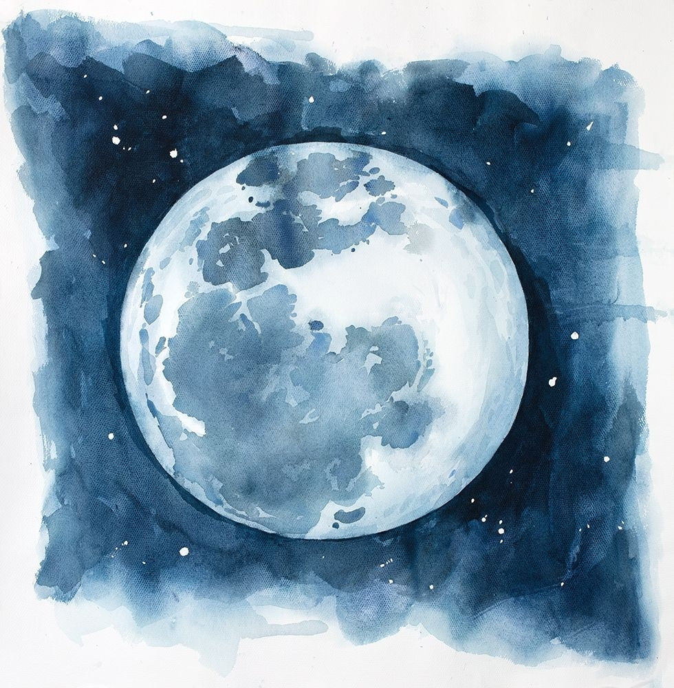 Watercolor Blue Moon Poster Print by Atelier B Art Studio-VARPDXBEGEAR09 Image 1