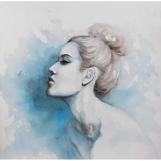 Watercolor Abstract Girl Profile View Poster Print by Atelier B Art Studio-VARPDXBEGFIG34 Image 1