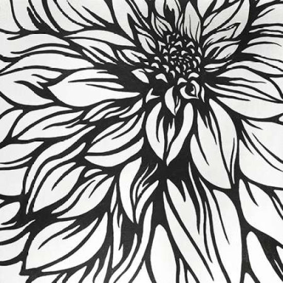 Dahlia Flower Outline Style Poster Print by Atelier B Art Studio-VARPDXBEGFLO122 Image 1