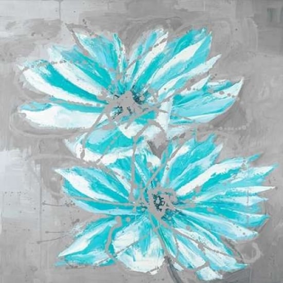 Two Little Abstract Blue Flowers Poster Print by Atelier B Art Studio-VARPDXBEGFLO151 Image 2