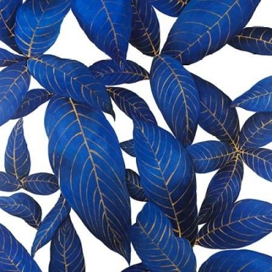 Abstract Modern Blue Leaves Poster Print by Atelier B Art Studio-VARPDXBEGFLO174 Image 1