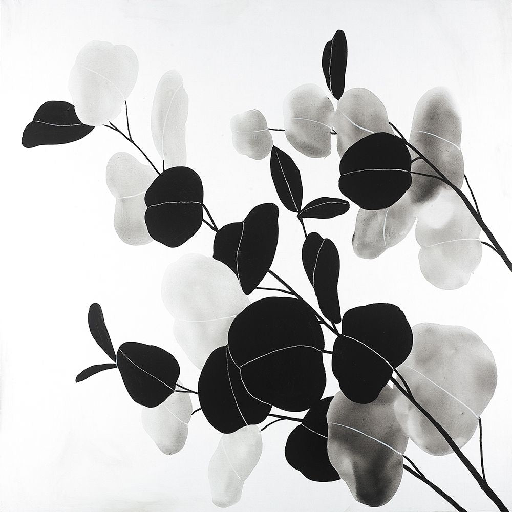 Grayscale Branches With Round Shape Leaves Poster Print by Atelier B Art Studio-VARPDXBEGFLO212 Image 1