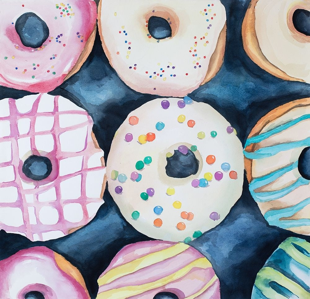 Watercolor Delicious Looking Doughtnuts Poster Print by Atelier B Art Studio-VARPDXBEGGAS89 Image 1