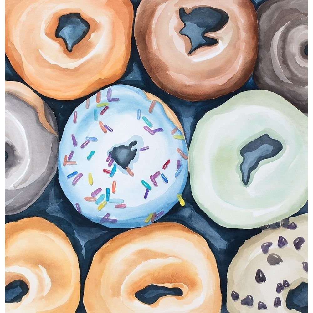 Watercolor Doughtnuts With Icing Poster Print by Atelier B Art Studio-VARPDXBEGGAS88 Image 2