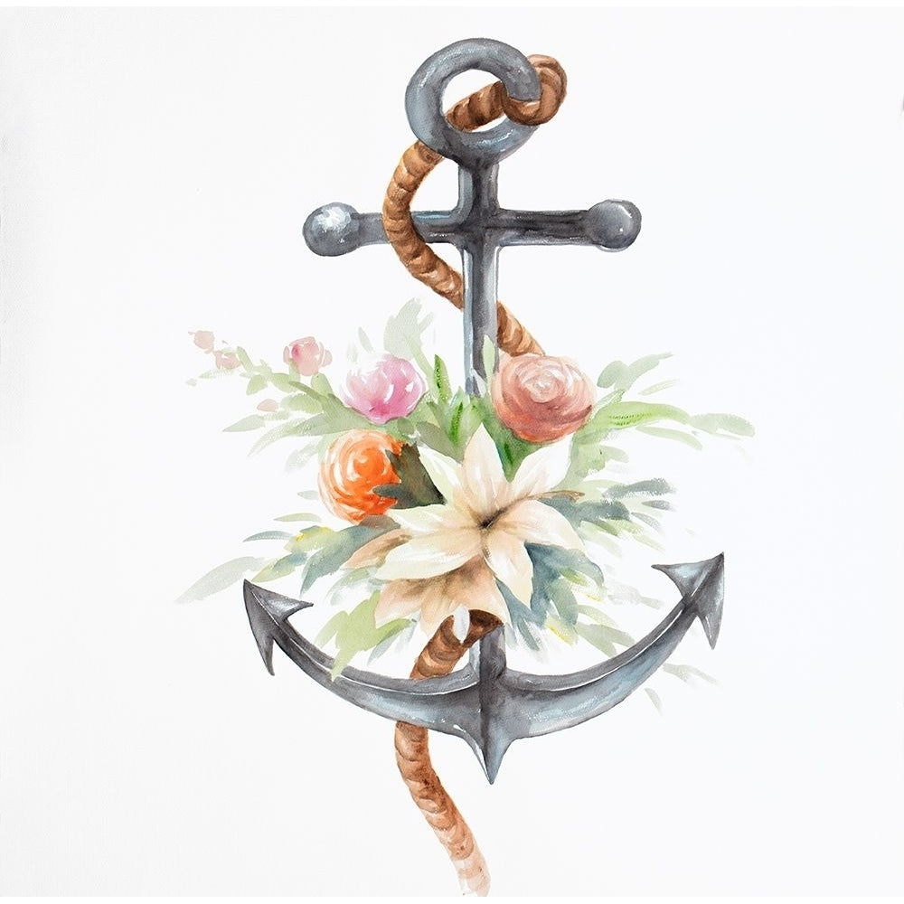 ANCHOR WITH FLOWERS Poster Print by Atelier B Art Studio-VARPDXBEGMIS87 Image 1