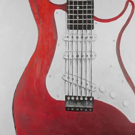 Red Electric Guitar Poster Print by Atelier B Art Studio-VARPDXBEGMUS31 Image 1