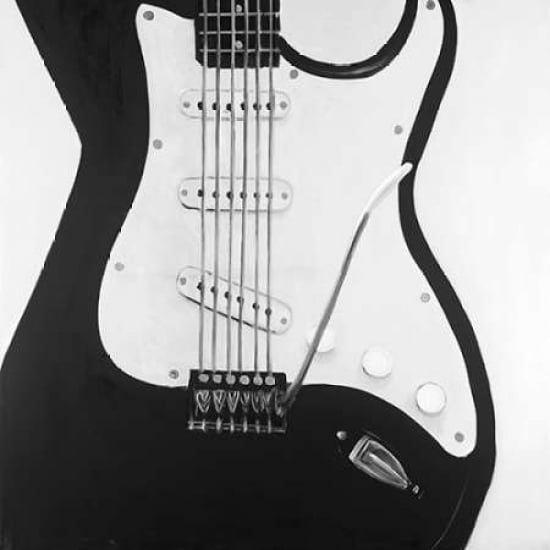 Black Electric Guitar Poster Print by Atelier B Art Studio-VARPDXBEGMUS30 Image 1