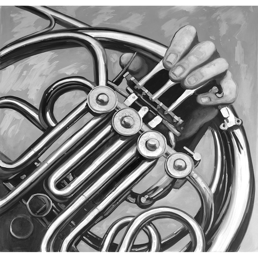 Musician with frech horn monochrome by Atelier B Art Studio-VARPDXBEGMUS361 Image 1