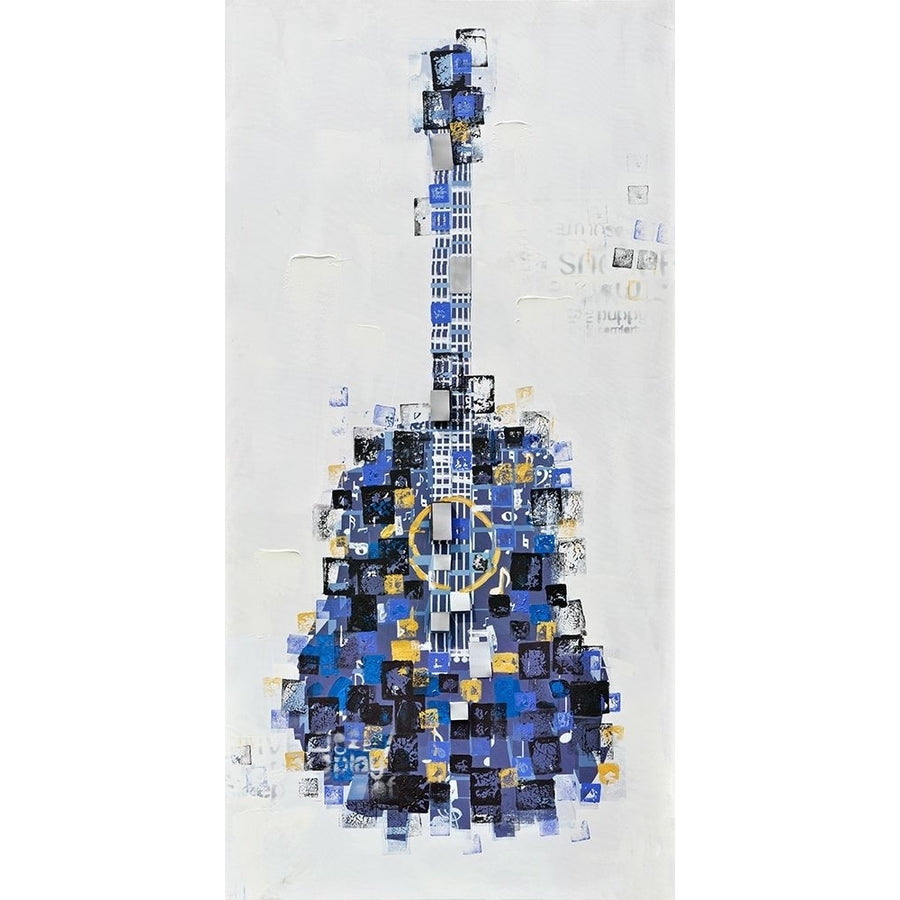 ABSTRACT GUITAR MADE OF SQUARES Poster Print by Atelier B Art Studio Atelier B Art Studio-VARPDXBEGMUS7 Image 1