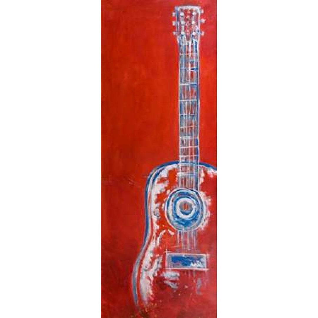 Modern Red Abstract Guitar Poster Print by Atelier B Art Studio-VARPDXBEGMUS41 Image 2