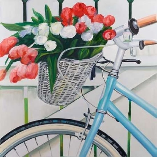 Bicycle with Tulips Flowers in Basket Poster Print by Atelier B Art Studio-VARPDXBEGTRA35 Image 2