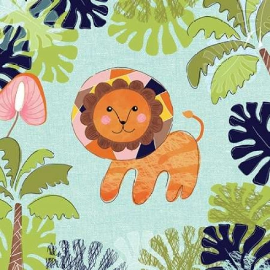 Jungle Lion Leaves Poster Print by Sara Berrenson-VARPDXBER107 Image 1