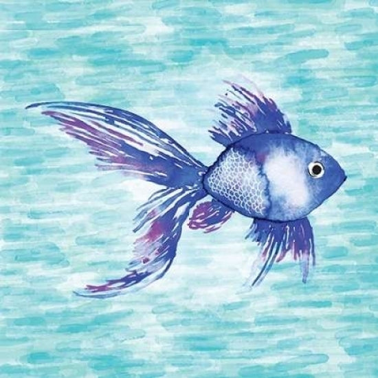 Deep Sea Blue Fish Poster Print by Sara Berrenson-VARPDXBER122 Image 1