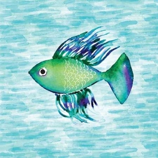 Deep Sea Green Fish Poster Print by Sara Berrenson-VARPDXBER123 Image 1