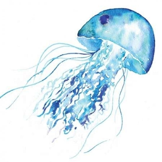 Blue Jellyfish Poster Print by Sara Berrenson-VARPDXBER133 Image 1