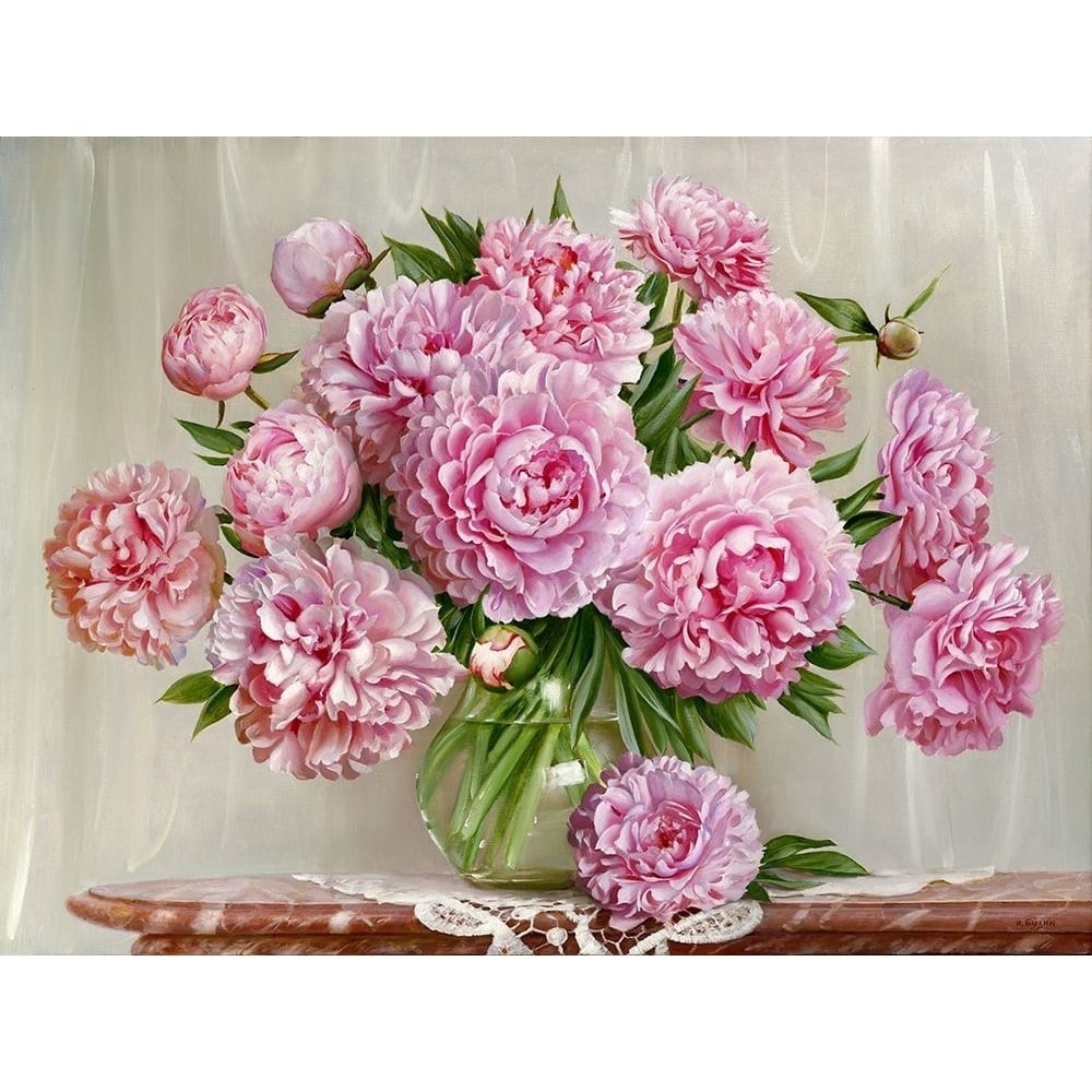 Peonies on a marble table Poster Print by Igor Buzin-VARPDXBI19 Image 1