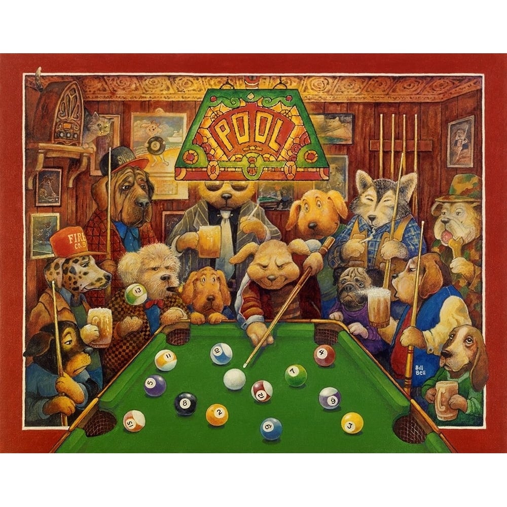 Pool Dogs Poster Print - Bill Bell-VARPDXBILBEL491 Image 1