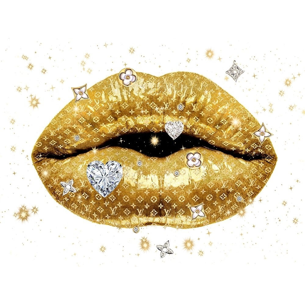 Luxury Lips Gold Poster Print - Madeline Blake-VARPDXBLM118154 Image 1