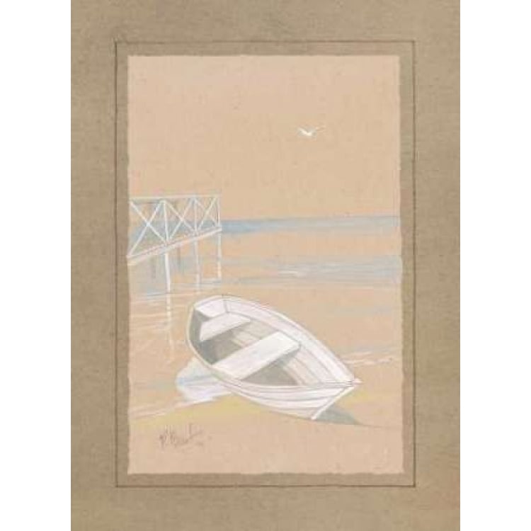 White Dinghy Poster Print by Paul Brent-VARPDXBNT054 Image 2