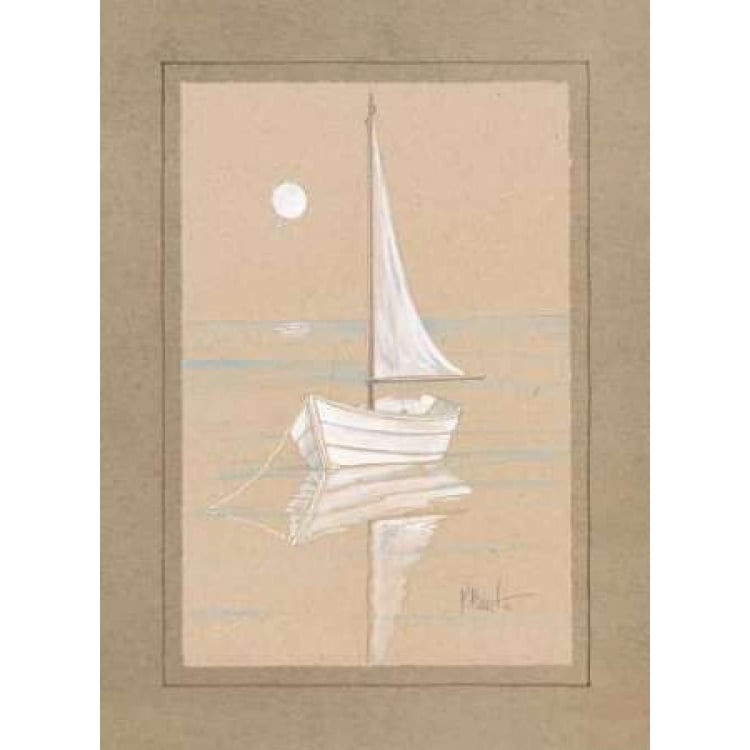 White Sailboat Poster Print by Paul Brent-VARPDXBNT055 Image 1