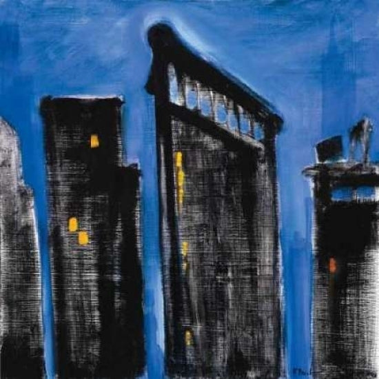 Blue Cityscape Poster Print by Paul Brent-VARPDXBNT070 Image 1