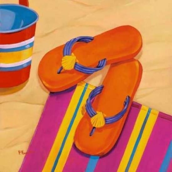 Orange Flip Flops Poster Print by Paul Brent-VARPDXBNT074 Image 1