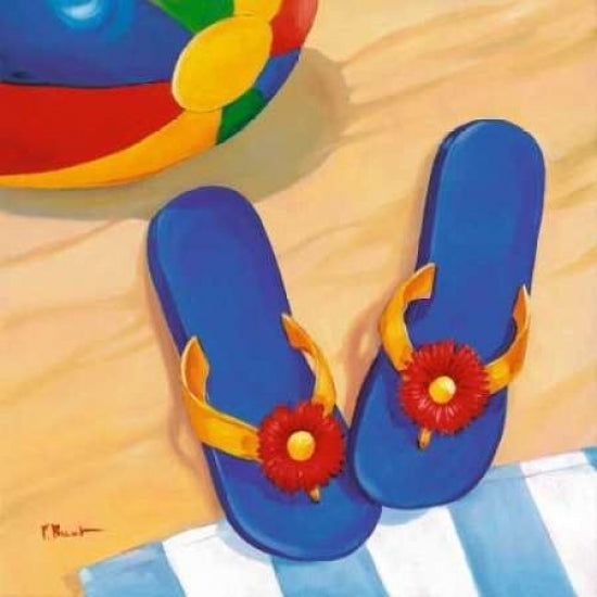 Blue Flip Flops Poster Print by Paul Brent-VARPDXBNT076 Image 1