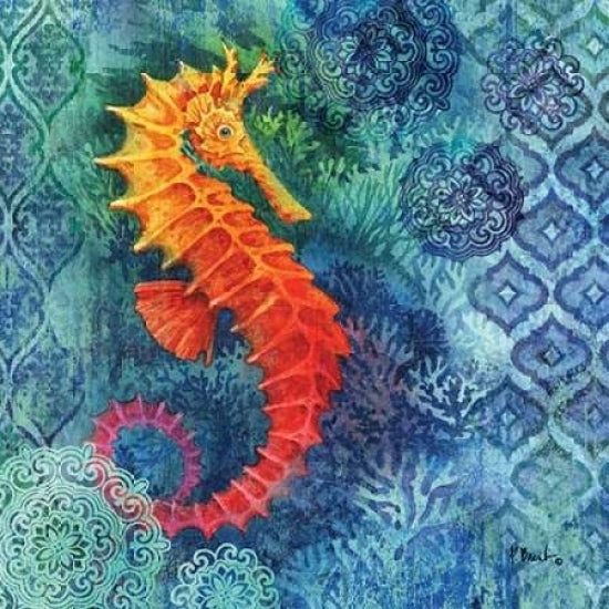 Seahorse Batik Sq Poster Print by Paul Brent-VARPDXBNT1044 Image 1