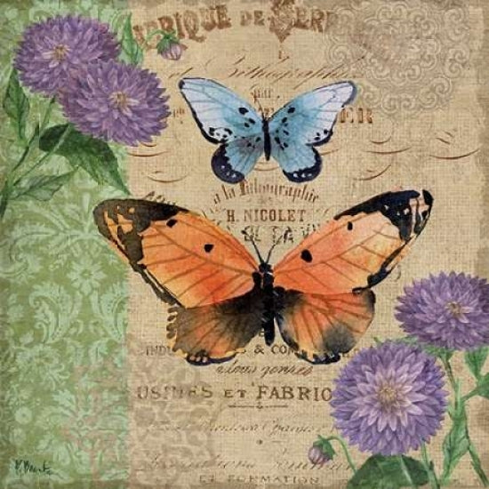 Burlap Butterflies II Poster Print by Paul Brent-VARPDXBNT789 Image 1