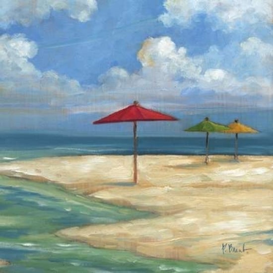 Umbrella Beachscape Sq. I Poster Print by Paul Brent-VARPDXBNT866 Image 1