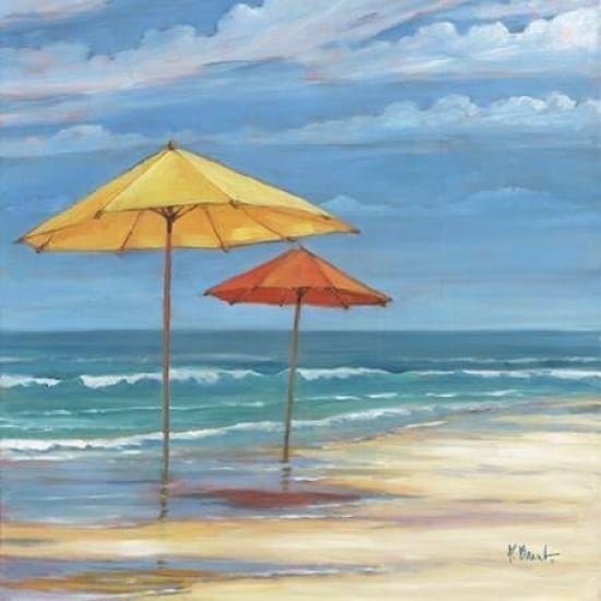 Umbrella Beachscape Sq. II Poster Print by Paul Brent-VARPDXBNT867 Image 1