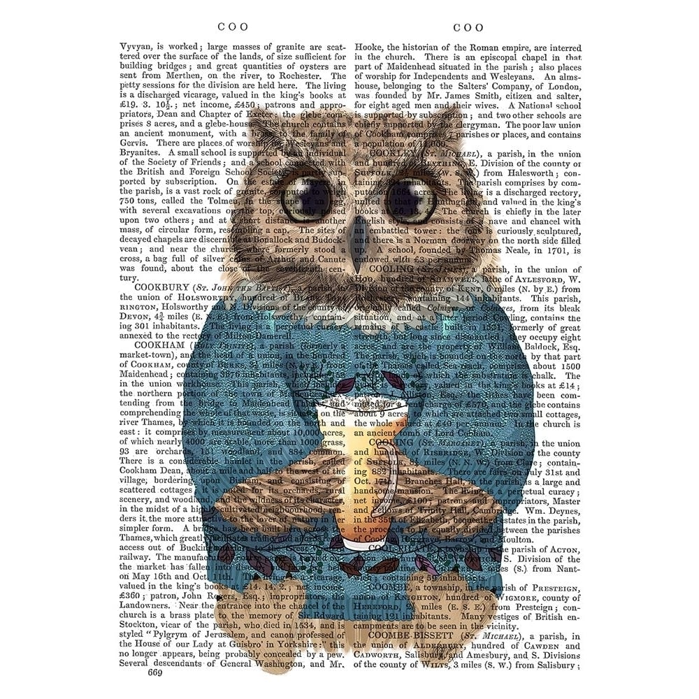 Latte Owl in Sweater Poster Print - Funky Fab-VARPDXBP260527791 Image 1