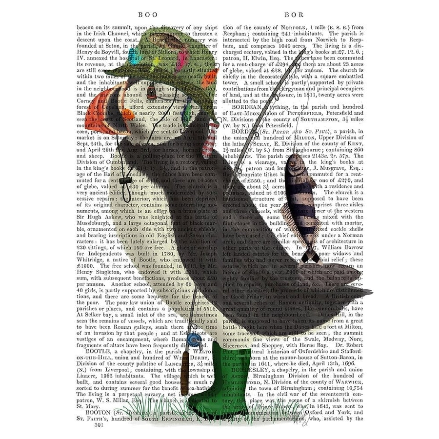 Puffin Fishing Poster Print - Funky Fab-VARPDXBP260527930 Image 1