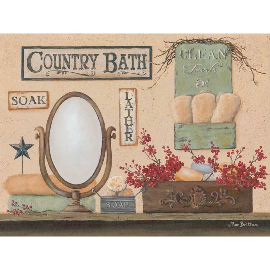 Country Bath Poster Print by Pam Britton-VARPDXBR411 Image 1