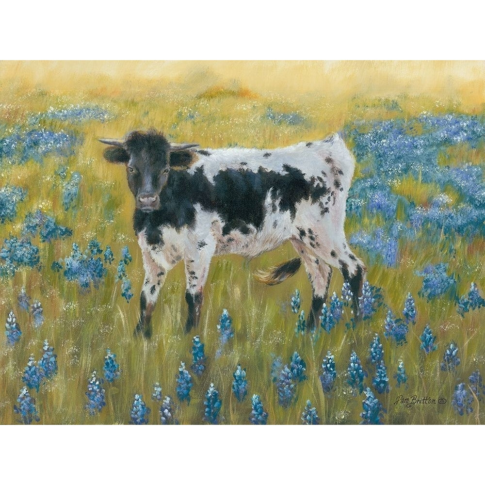 Cutie in the Bluebonnets Poster Print by Pam Britton-VARPDXBR473 Image 1