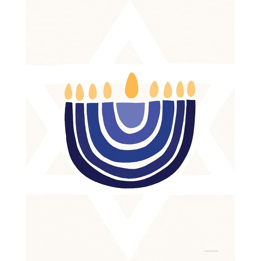 Rainbow Menorah Poster Print - Louise Designs Lady-VARPDXBRO341 Image 1