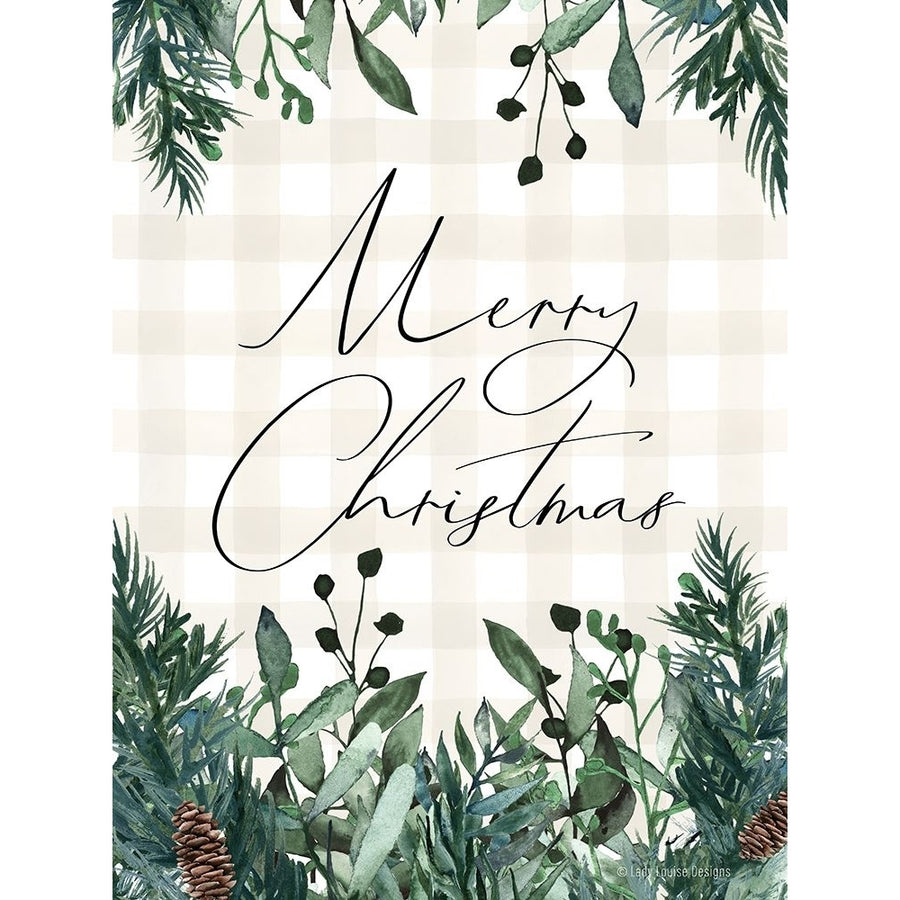 Merry Christmas Plaid Poster Print - Lady Louise Designs-VARPDXBRO244 Image 1