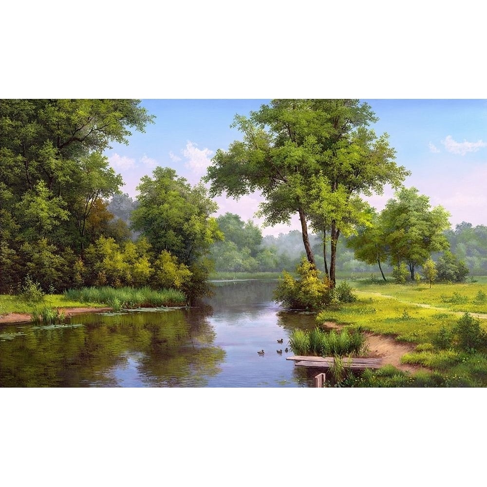 Landscape with ducks Poster Print by Vyacheslav Babichev-VARPDXBV1 Image 1