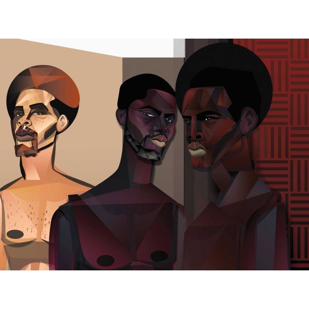 Three Men Poster Print by Jaleel Campbell-VARPDXC1177D Image 1