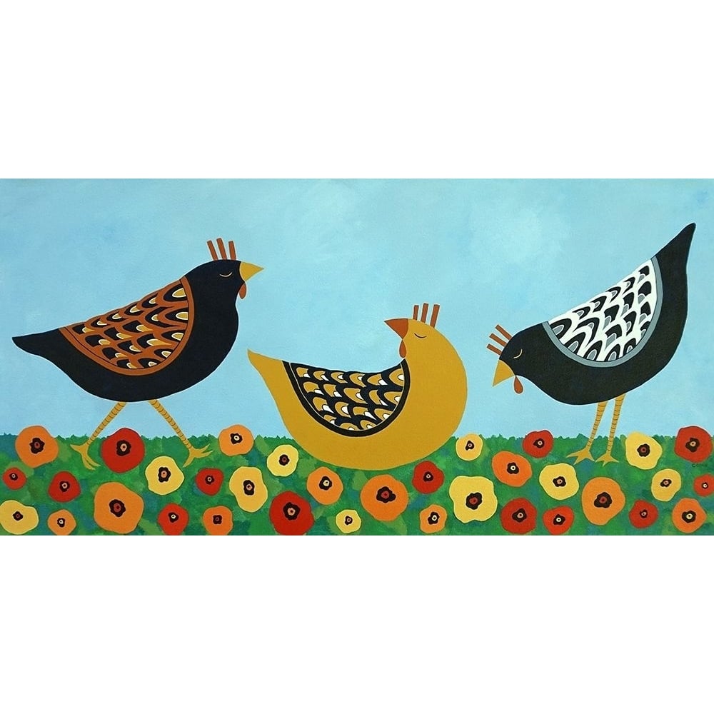 Hens and Poppies Poster Print by Casey Craig-VARPDXC1267D Image 1