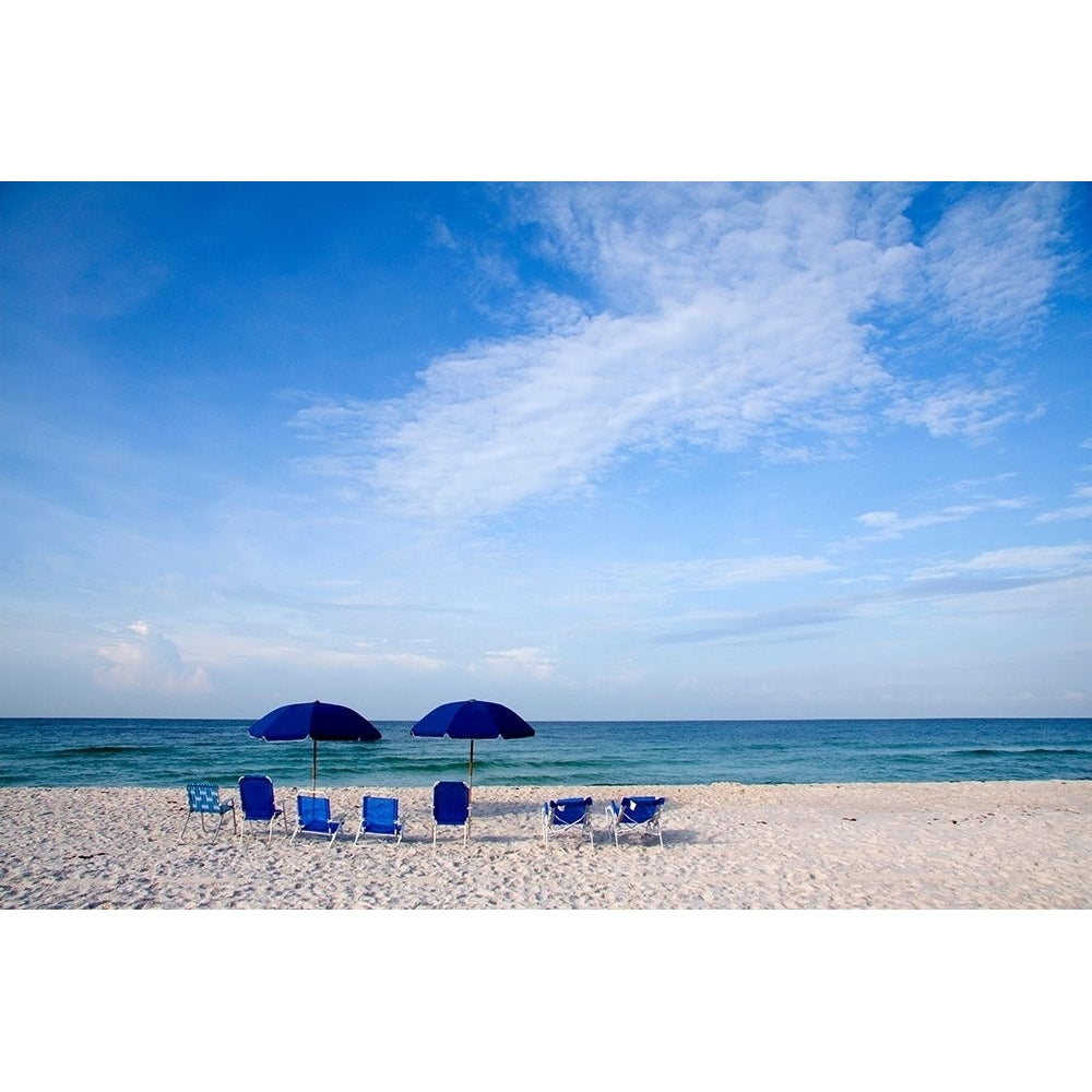 Blue Chairs and Umbrellas by George Cannon-VARPDXC1354D Image 1