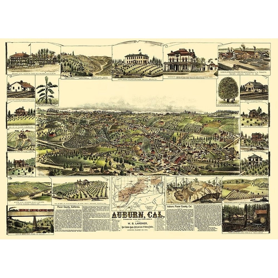 Auburn California - Lardner 1887 Poster Print by Lardner Lardner-VARPDXCAAU0004 Image 1