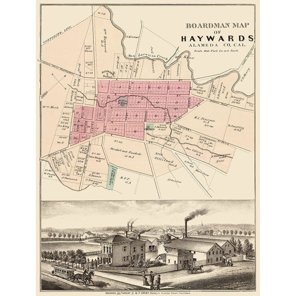 Haywards California Landowner - Boardman 1878 Poster Print by Boardman Boardman-VARPDXCAHA0002 Image 1