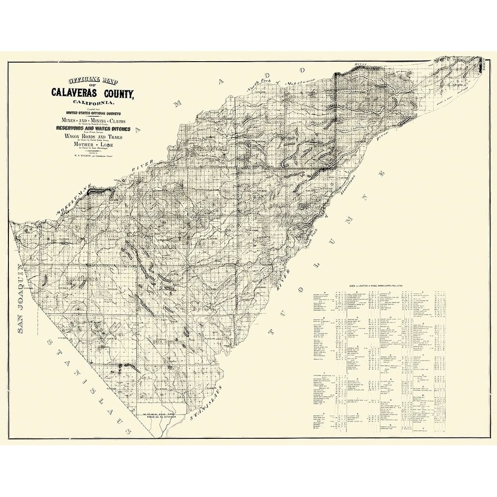 Calaveras California Mines Mining Claims Poster Print by Walkup Walkup-VARPDXCACA0003 Image 1