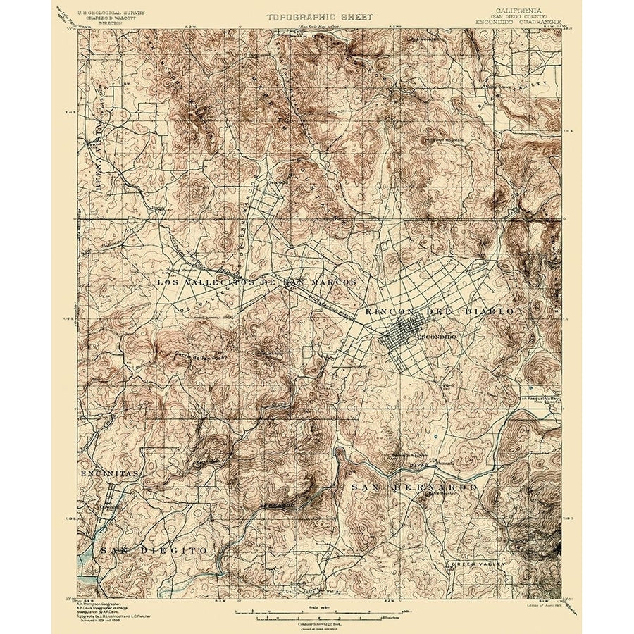 Escondido California Quad - USGS 1901 by USGS-VARPDXCAES0001 Image 1